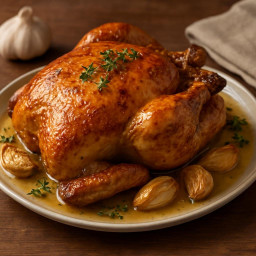 Poulet rôti à l'ail et au beurre recipe