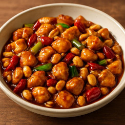宫保鸡丁 ➤ Gōng bǎo jī dīng (Kung Pao chicken (spicy stir-fry with pean... recipe
