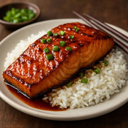 鮭の照り焼き ➤ Sake no teriyaki (Teriyaki-style salmon (glazed with sweet... recipe